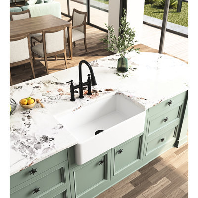 Évier encastré à tablier profond - Cuisine en céramique blanche 17,74 po x 9,88 30,35 po, 84,35 lb, 24,00 16,00 36,00 84 24 16 36