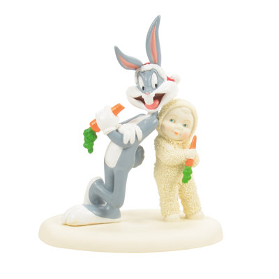Snowbabies Looney Tunes Bugs Bunny 24 Carrot Christmas Figurine 6.89 Inch