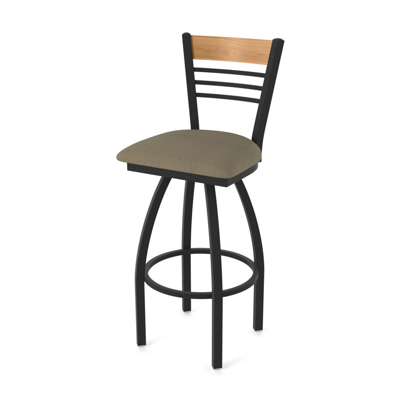 Tabouret tournant 880 Eleanor, Noir, Marron foncé, Tabouret de bar (siège de 30 po de hauteur)