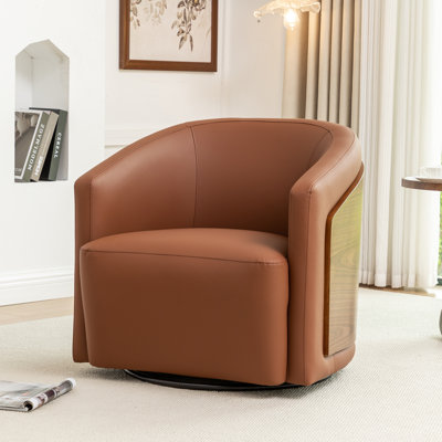 Fauteuil demi-tonneau pivotant en similicuir Delwood