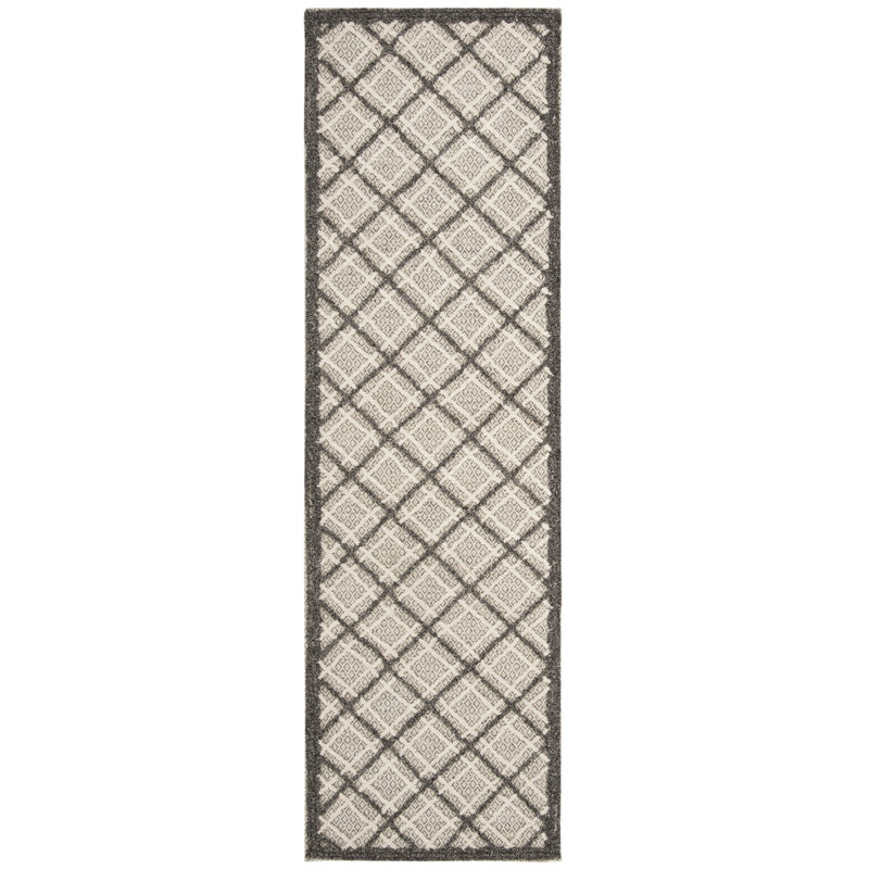 Saranac Trace Hand Tufted Wool Geometric Rug, Runner 2'3" x 8'
