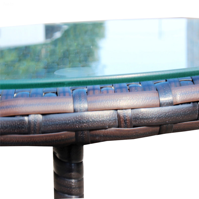 Table de patio d'extérieur, table basse ronde avec tablette