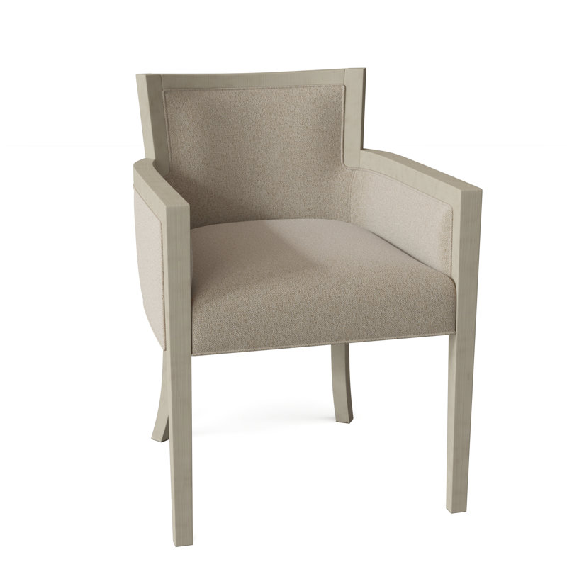 Chaise avec accoudoirs rembourrée Albany, Parchemin 8794, Espresso