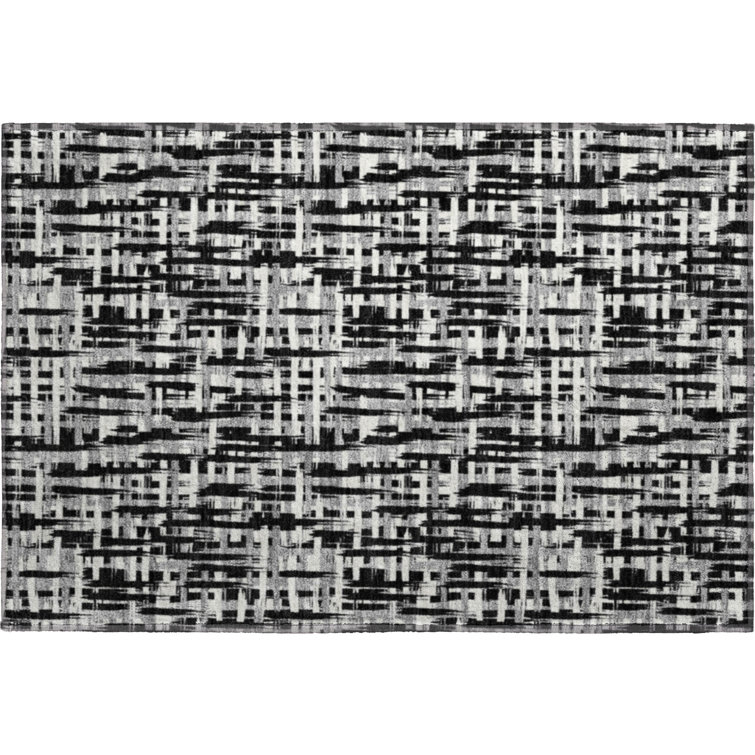 Premium Machine Washable Crumley AMF1059 Lines Rug_AMF1059BK