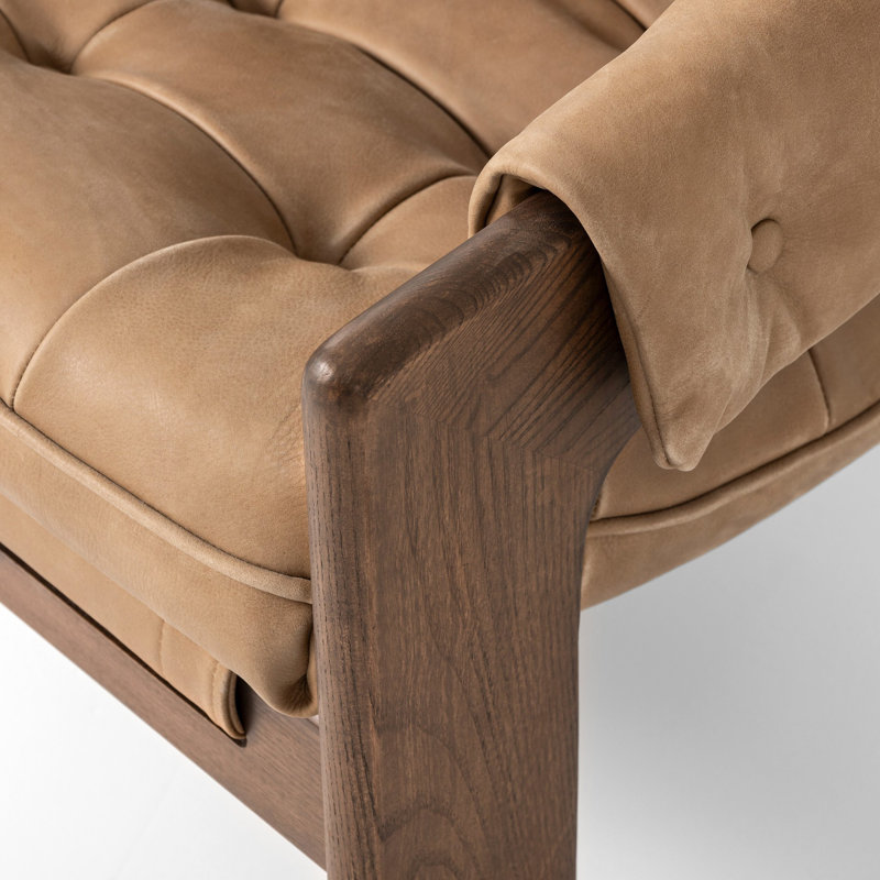Kensington Armchair, Terra Brown Ash, Palermo Drift Genuine Leather