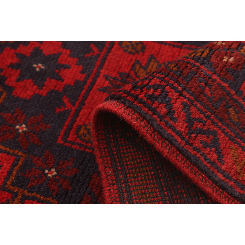 Tapis de la zone en laine rouge 5 pi 1 po x 6 pi 6 po à la main one-of-kind-noué la 2010s esari turque Allaina