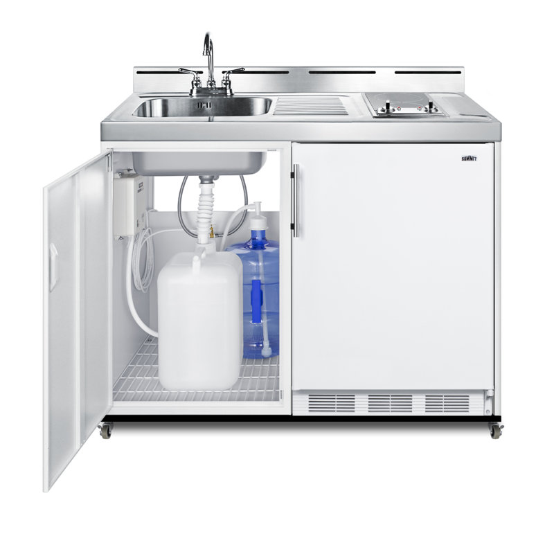 Summit Appliance All-In-One Combo Kitchens 5.1 Cubic Feet Portable Freestanding Mini Fridge with Freezer