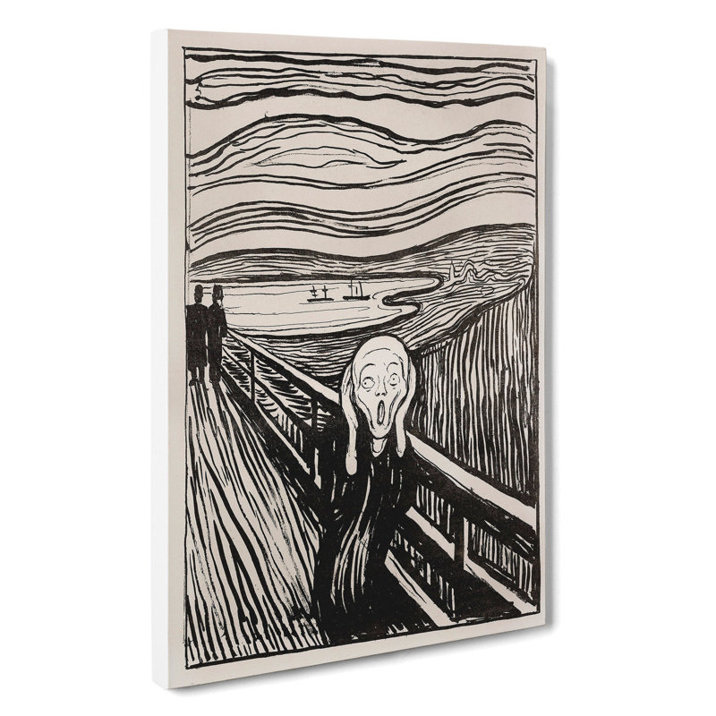 The Scream Sketch by Edvard Munch - Wrapped Canvas Painting, 50cm H x 35cm W x 3cm D