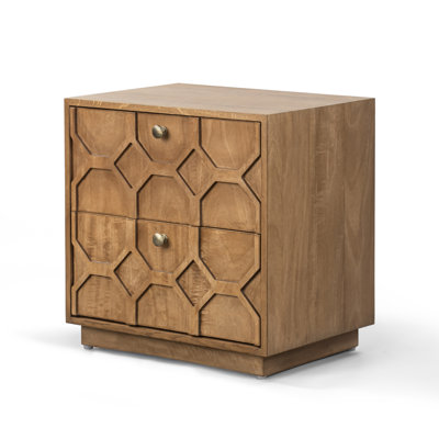 Corwin 2-Drawer Geometric wood
nightstand
