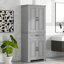 Armoire de rangement en MDF gris, style moderne avec tablette réglable pour la maison