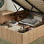 Cadre de lit à grand lit avec rangement hydraulique, aucun sommier requis, décorations en bois rustique-1338729983