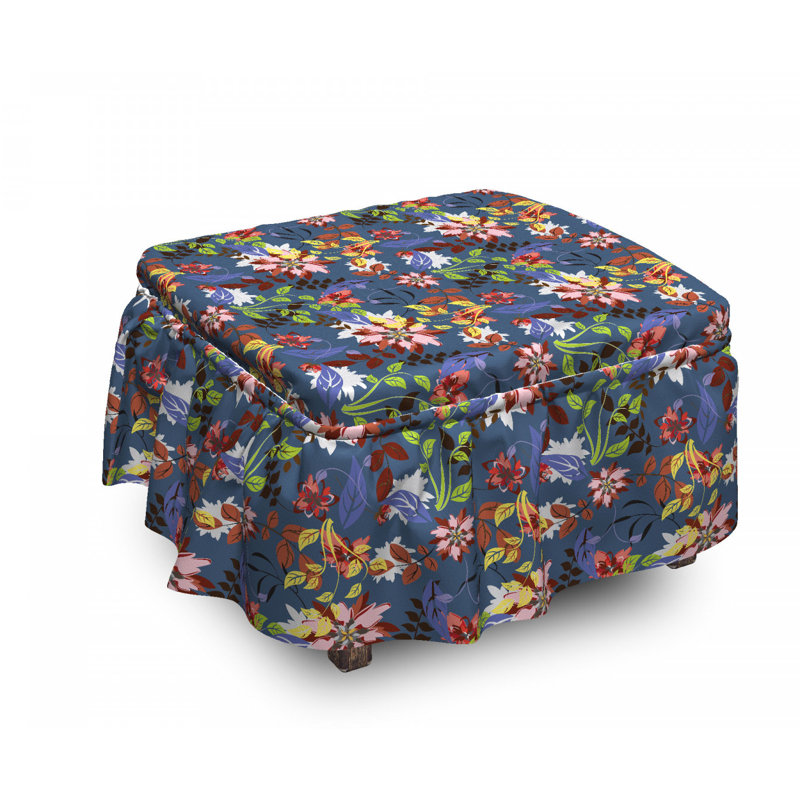 Housse pour de repose-pieds à ressorts floral