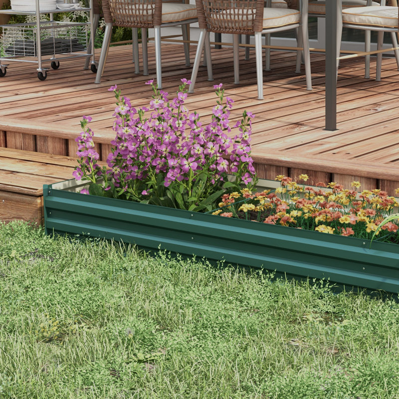 Outdoor Raised Flower Bed, Green