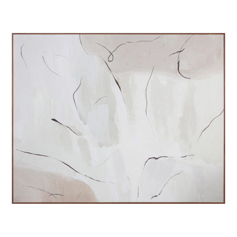 Abstract Print, White/Gray