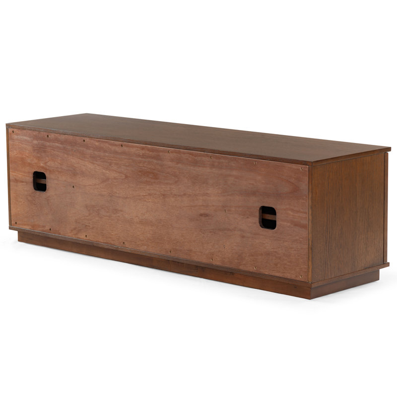 Patty 4 Door Wood Media Stand, Walnut