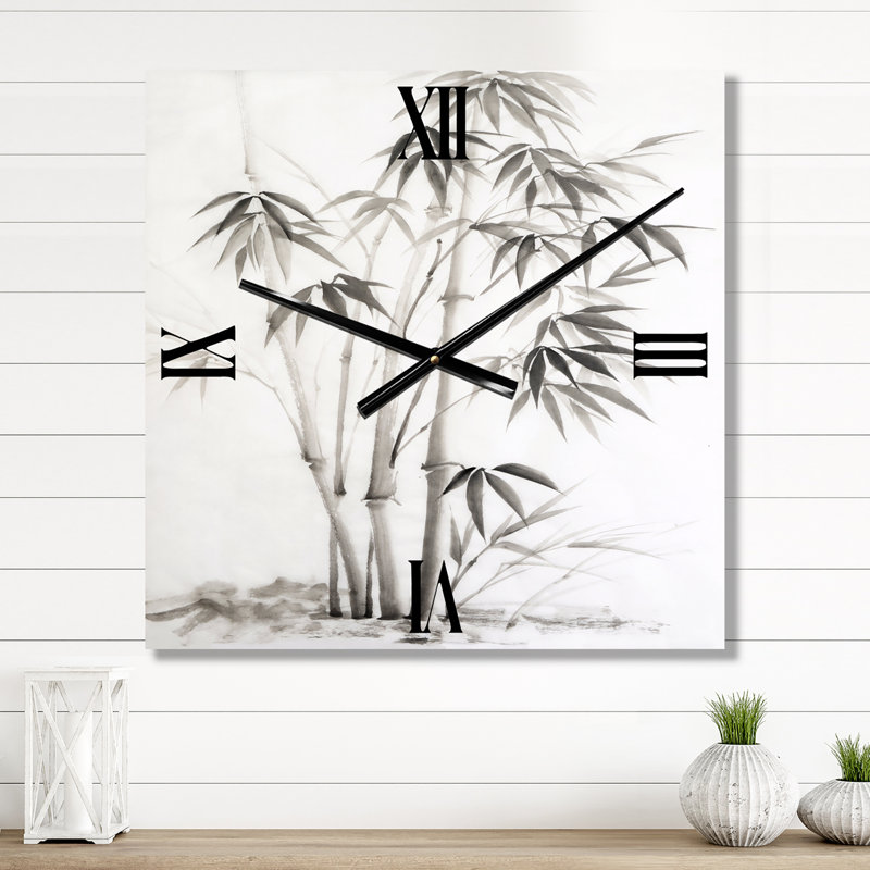 Horloge murale monochrome en bambou II, Petit
