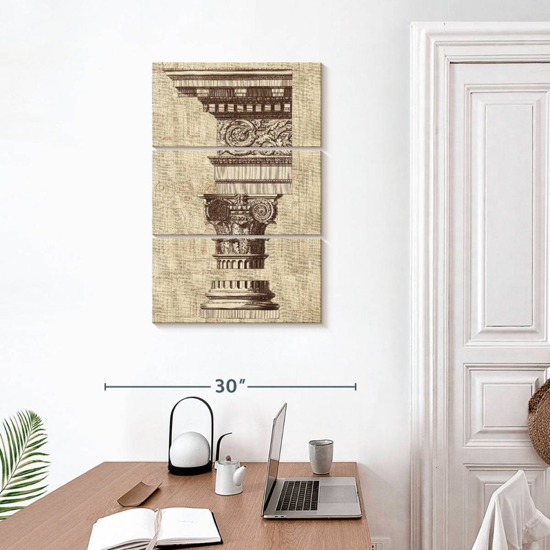 Lilie, rendu architectural I, toile de jute sépia, H 32 po x l 20 po