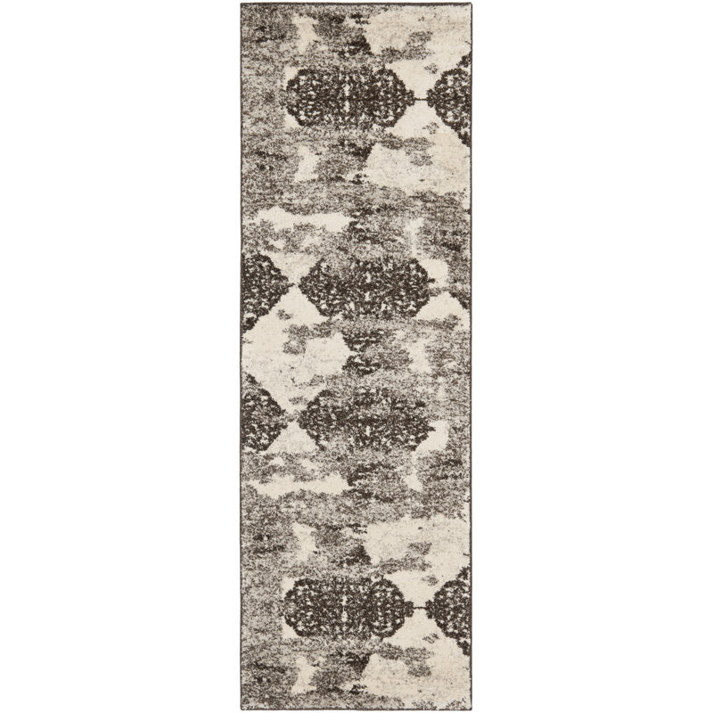 Kazlyn Retro Performance Abstract Rug, Runner 2'3" x 9'