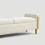 Banc de rangement rembourré l 65,6 po avec double couvercle rabattable et pieds en bois massif-865079313