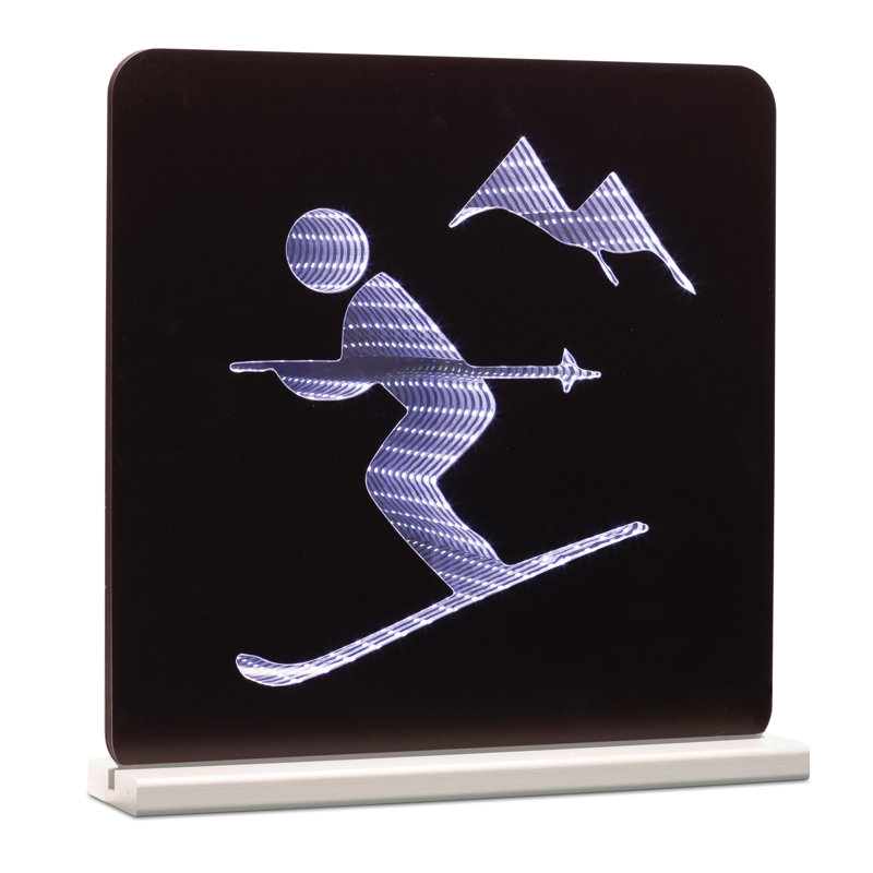 Mountain Skier EkkoLight Plaque 15.5"SQ