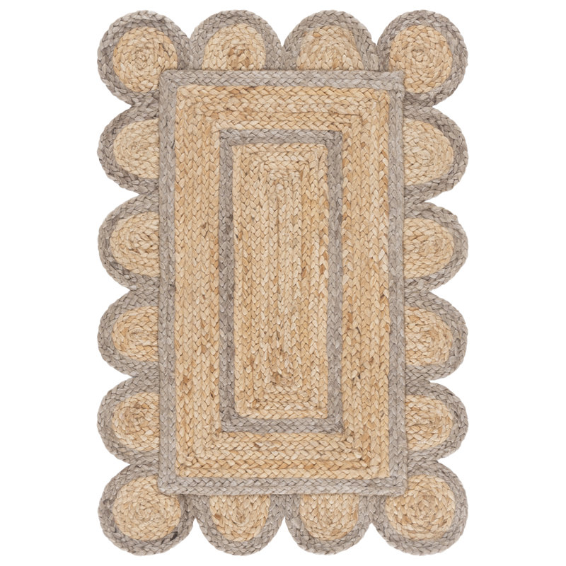 Tapis d'intérieur en jute tissé à la main Natural Fiber, Rectangulaire 2 pi x 3 pi