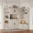 Multifunctional Left-Right Hall Cabinet with Storage & 4 Hooks, 2-in-1 Hall Tree for Living Room, Kitchen & Hallway,antique Beige-759790913