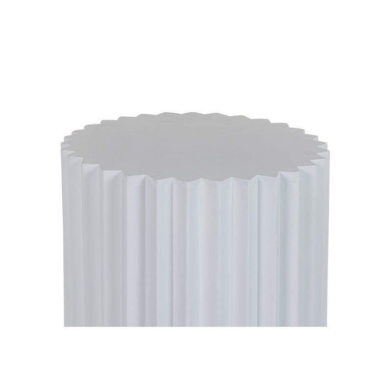 Evadale - Modern Concrete End Table, White