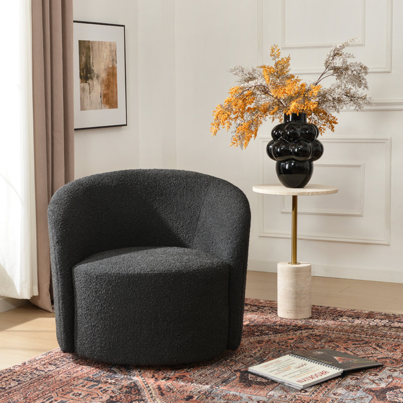 Fauteuil demi-tonneau pivotant Clcle, Gris anthracite