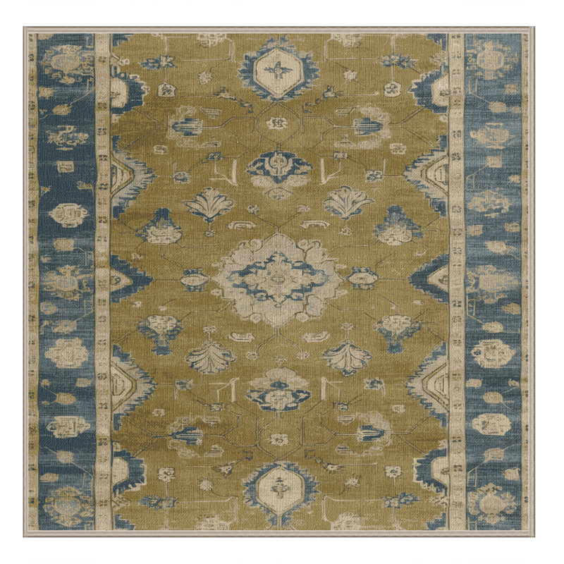 Tapis brun lavable à la machine, Carré 8 pi