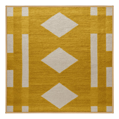 Machine Washable Checkered Brown Area Rug
