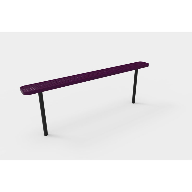 Banc COATEDOUTDOORFURNITURE, violet, perforé, 2,44 m, sans dossier, à encastrer dans le sol, Mauve