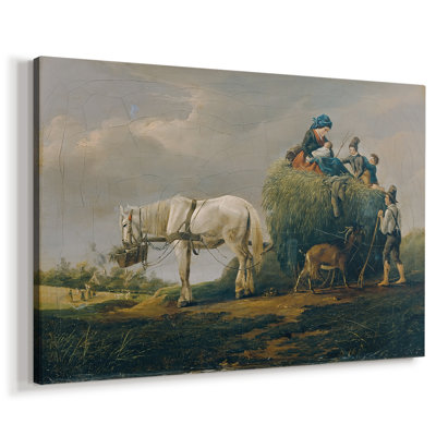 The Hay Wagon (Peasants Returning from the Harvest)-Friedrich Gauermann-Gallery Wrapped Canvas-c. mid-19th Century