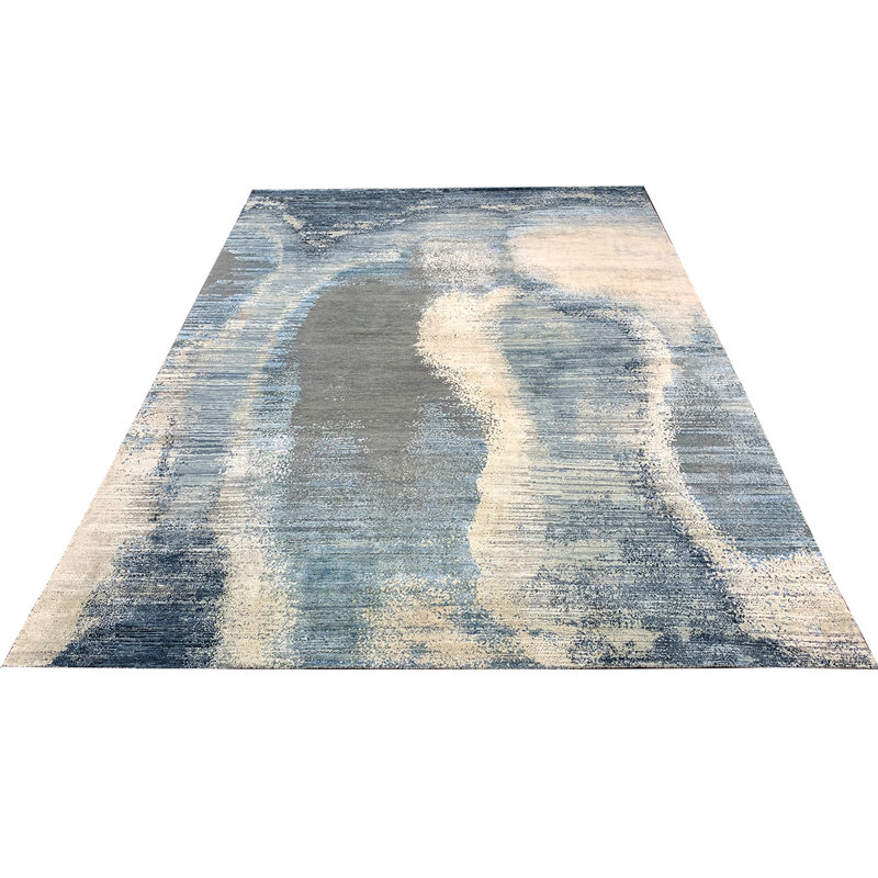 Canterbury Abstract Area Rug in Blue, Rectangle 10' x 14'