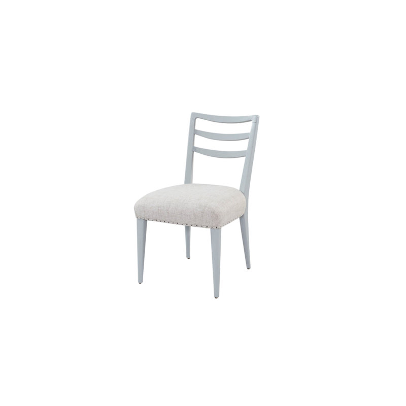Chaise de salle à manger Ladderback (2 pièces), de couleur océan, couverture de siège, bleu, bois massif +, l 19,72 po, H 33,54 po, P 23,28 po de 2 chaises, siège rembourré, 19,72 po. 33,54 23,28 po