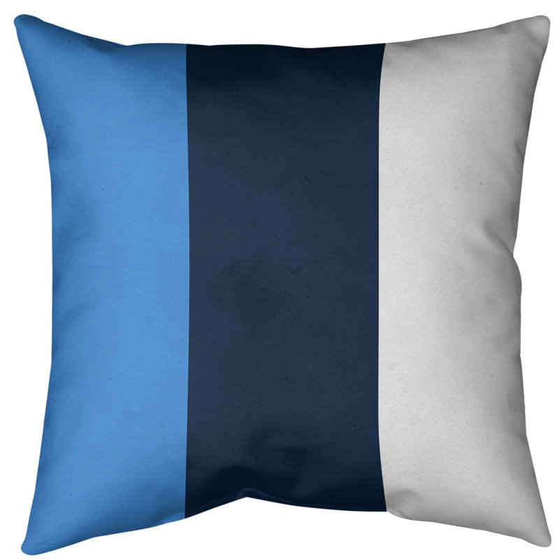Coussin décoratif d'intérieur/d'extérieur, 18 po x 18 po, Côté blanc / Milieu marine