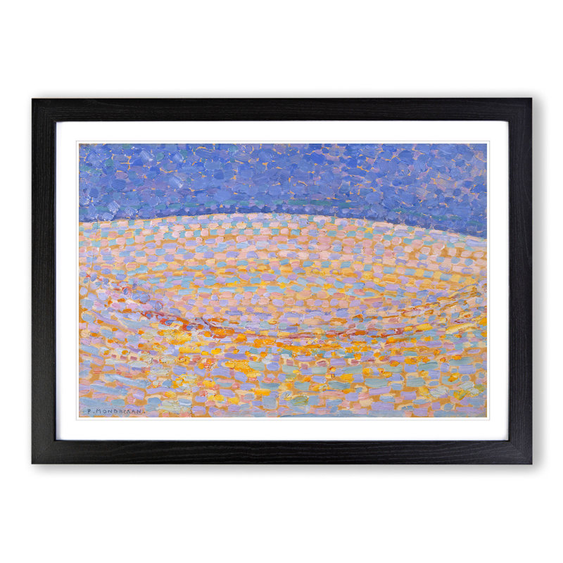 Dune Iii by Piet Mondrian - Picture Frame Painting, 27cm H x 36cm W x 2cm D, Black Framed