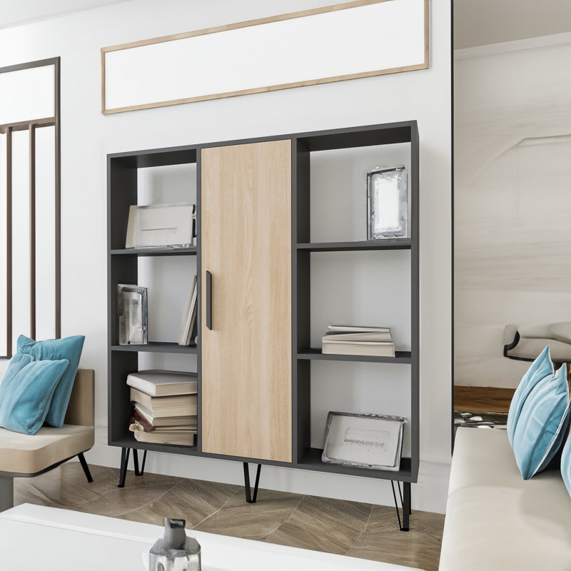 Makih Bookcase, Oak/Anthracite