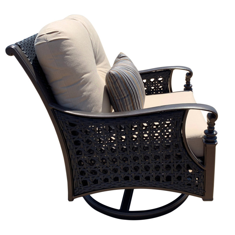 Monterey Swivel Rocking Outdoor Club Chair with Plush Cushions