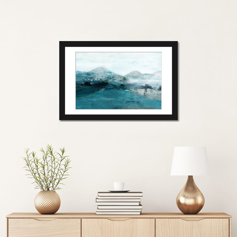 « hill », reproduction sur toile, Papier d'art encadré noir, Blanc, H 16 po x l 24 po x P 1 po