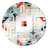 Red And Grey Lattices Geometric Matrix Grid - Square Wall Mirror-101224150