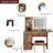 Damietta Vanity Desk with LED Lighted Mirror & Power Outlet, Makeup Table with Drawers & Cabinet,Storage Stool,Dressing Table for Bedroom-1270965232