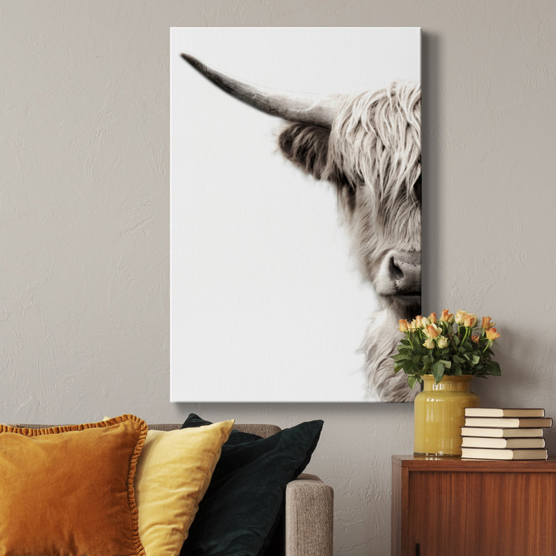 Bétail des Highlands - reproduction de photo, H 48 po x l 32 po x P 1 po, Toile tendue, Pas de tapis