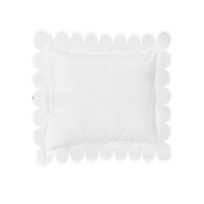 Allena 400TC Cotton Scallop Embroidery Sateen Microcheck Euro Sham