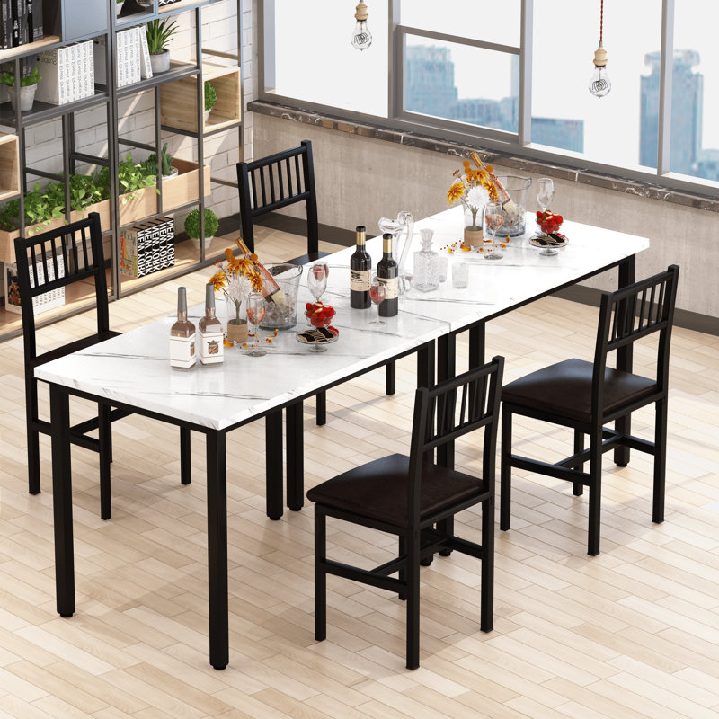 Ensemble de salle à manger 2 pièces pour salle à manger de style moderne 3 pièces Mareile, ensemble de salle à manger rectangulaire L 35,4 po x l 23,6 po avec 2 chaises à haut dossier