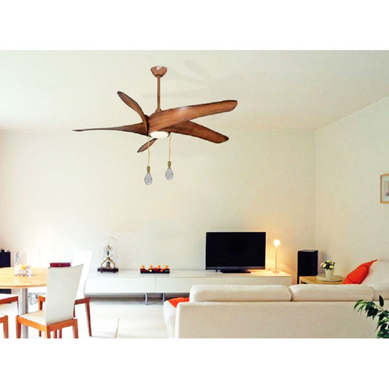 Flat Teardrop-Shaped Crystal Finial Ceiling Fan Pull Chain