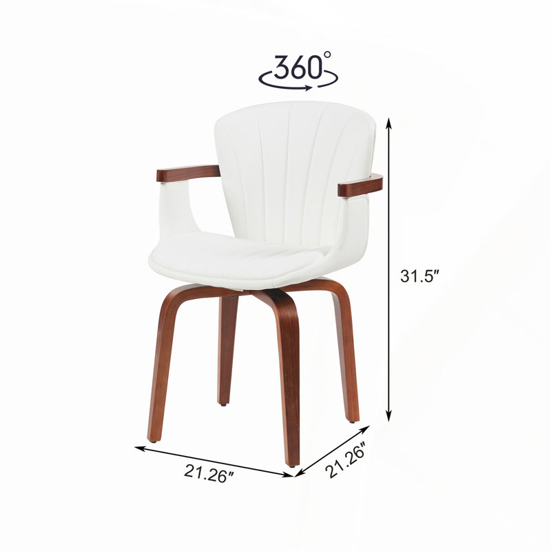 Chaises de salle à manger pivotantes Mid-Century Modern, Blanc