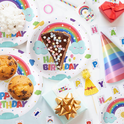 Paper Birthday Party Supplies Kit for 25 Guests