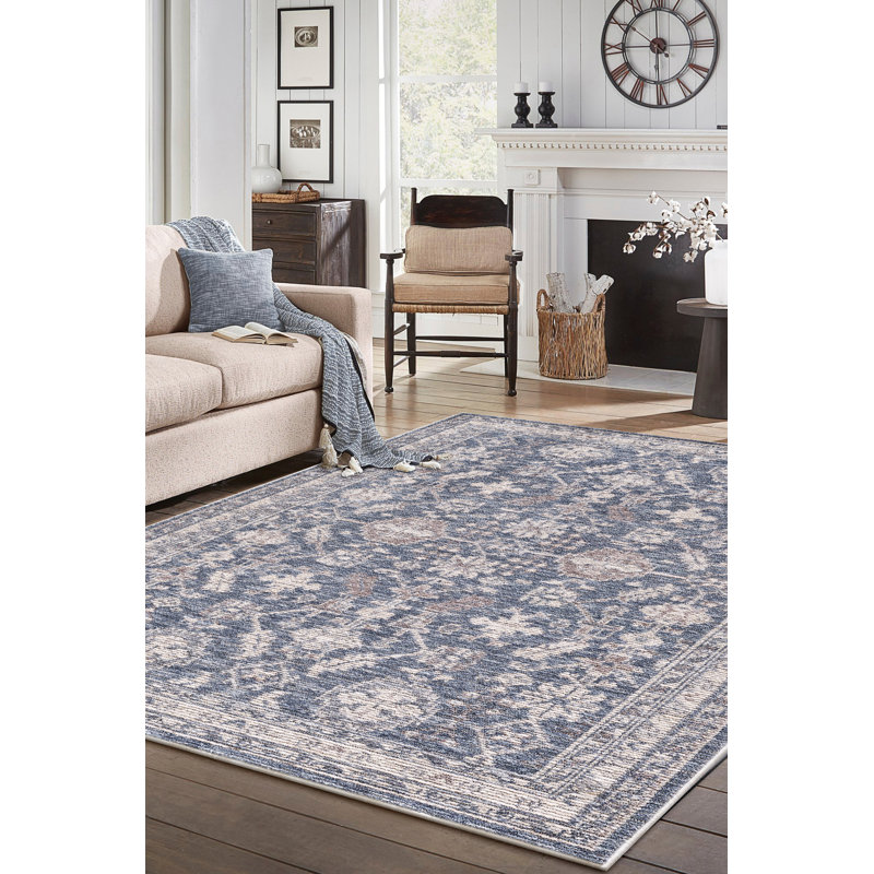 Mira Greenwich Machine Woven Performance Area Rug - Denim - 3' x 5', 3' x 5'