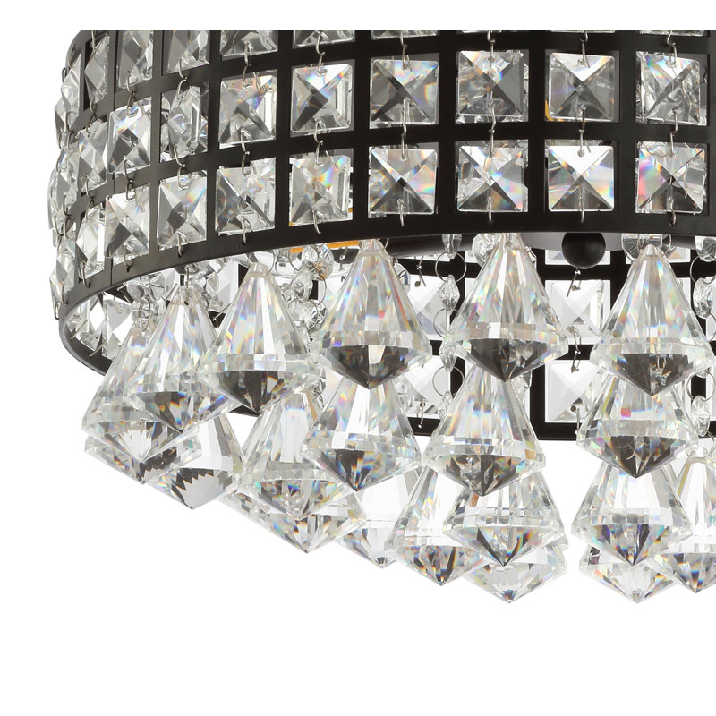 Plafonnier encastré cylindrique à 3 lumières de style lustre 14,5 po Tashia