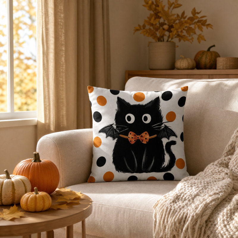 Housse de coussin d'Halloween décorative avec housse de coussin et housse de coussin à impression numérique